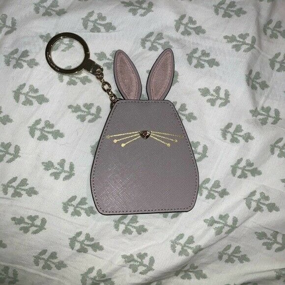 s-l1200.jpg Kate Spade Leather Bunny Rabbit Keychain Fob Ring